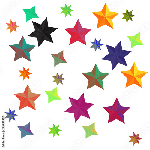 Stars of different shapes and colors