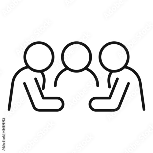 Group dialog icon outline vector. Speak think