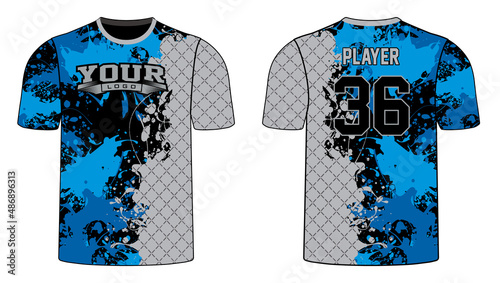 All sports player jersey design with an elegant edgy and wild look. Sports gear template mockup perfect fit for all sports. The designs that go on casual wear, shirts, fashions apparels, and all kind 