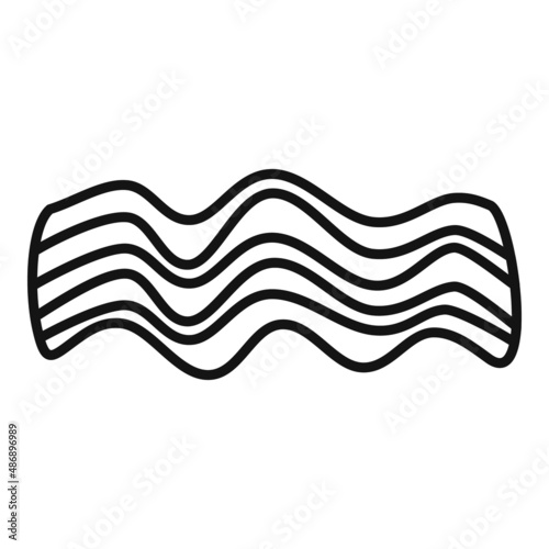 Slice bacon icon outline vector. Meat crispy