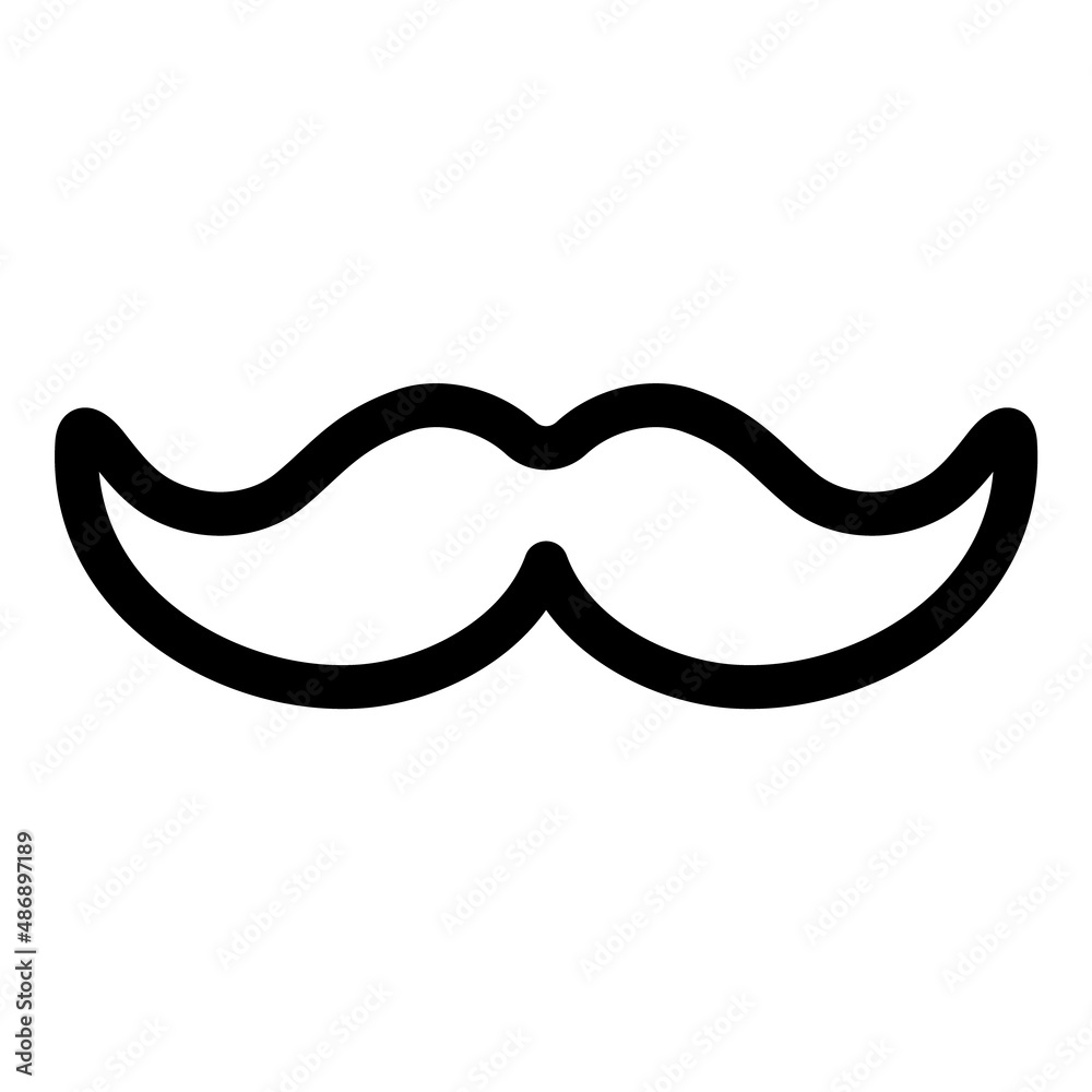 Mustache Flat Icon Isolated On White Background Mustache Flat Icon Isolated On White Background