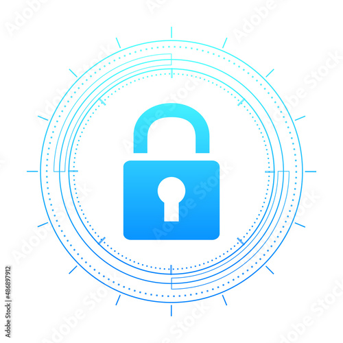 Cyber security technology concept , Shield With Keyhole icon with world map background , personal data , vector illustration.	