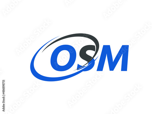 OSM letter creative modern elegant swoosh logo design