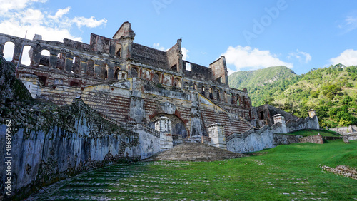 Sans Souci Palace, in Haiti, island, Caribbean, America. It was a royal residence in the early 1800's, now an UNESCO World Heritage Site. 