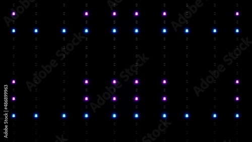 Fototapeta Naklejka Na Ścianę i Meble -  Glowing Neon Purple and Blue Color Dot LED Lamp