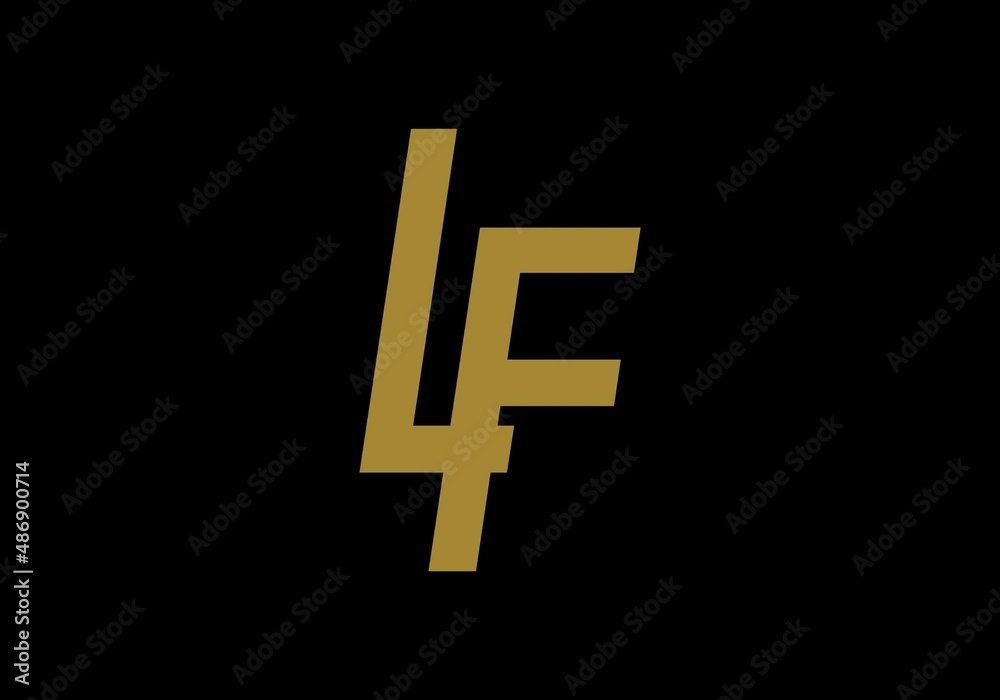 Gold black LF initial letter Gold black LF initial letter