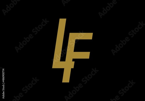 Gold black LF initial letter