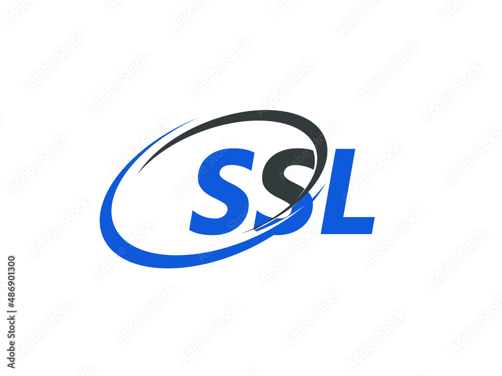 SSL letter creative modern elegant swoosh logo design