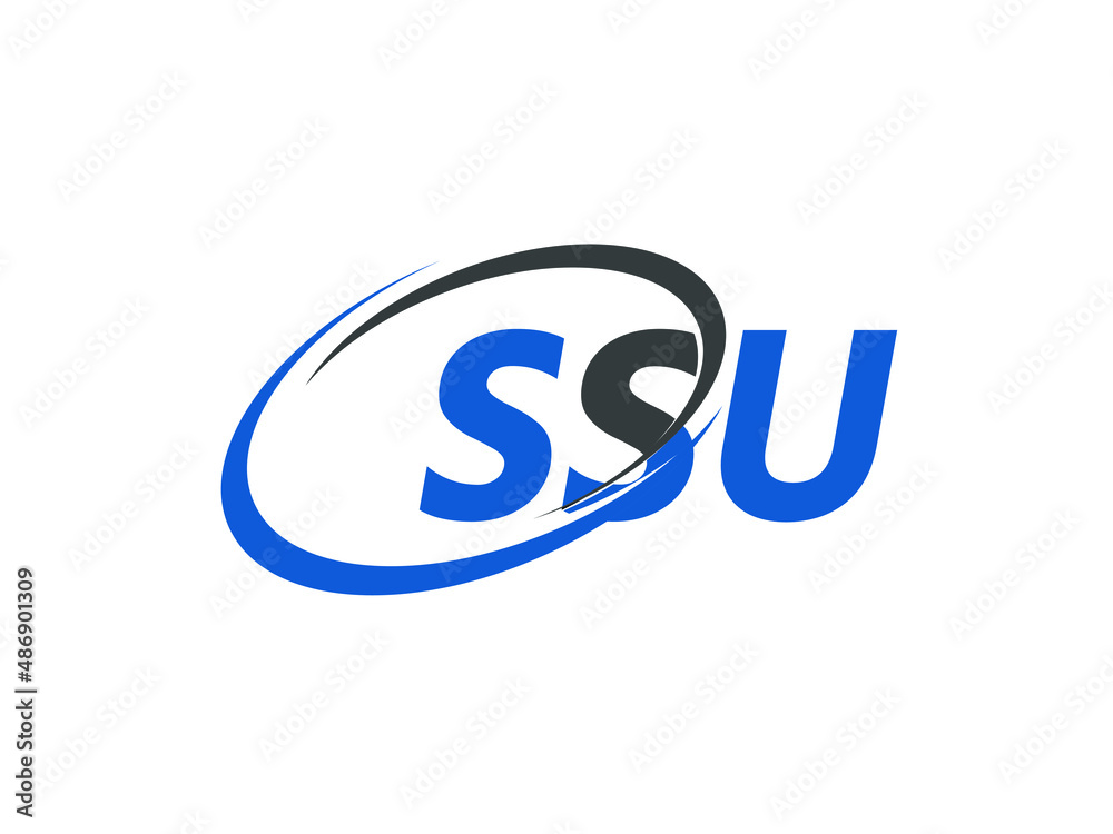 SSU letter creative modern elegant swoosh logo design SSU letter creative modern elegant swoosh logo design