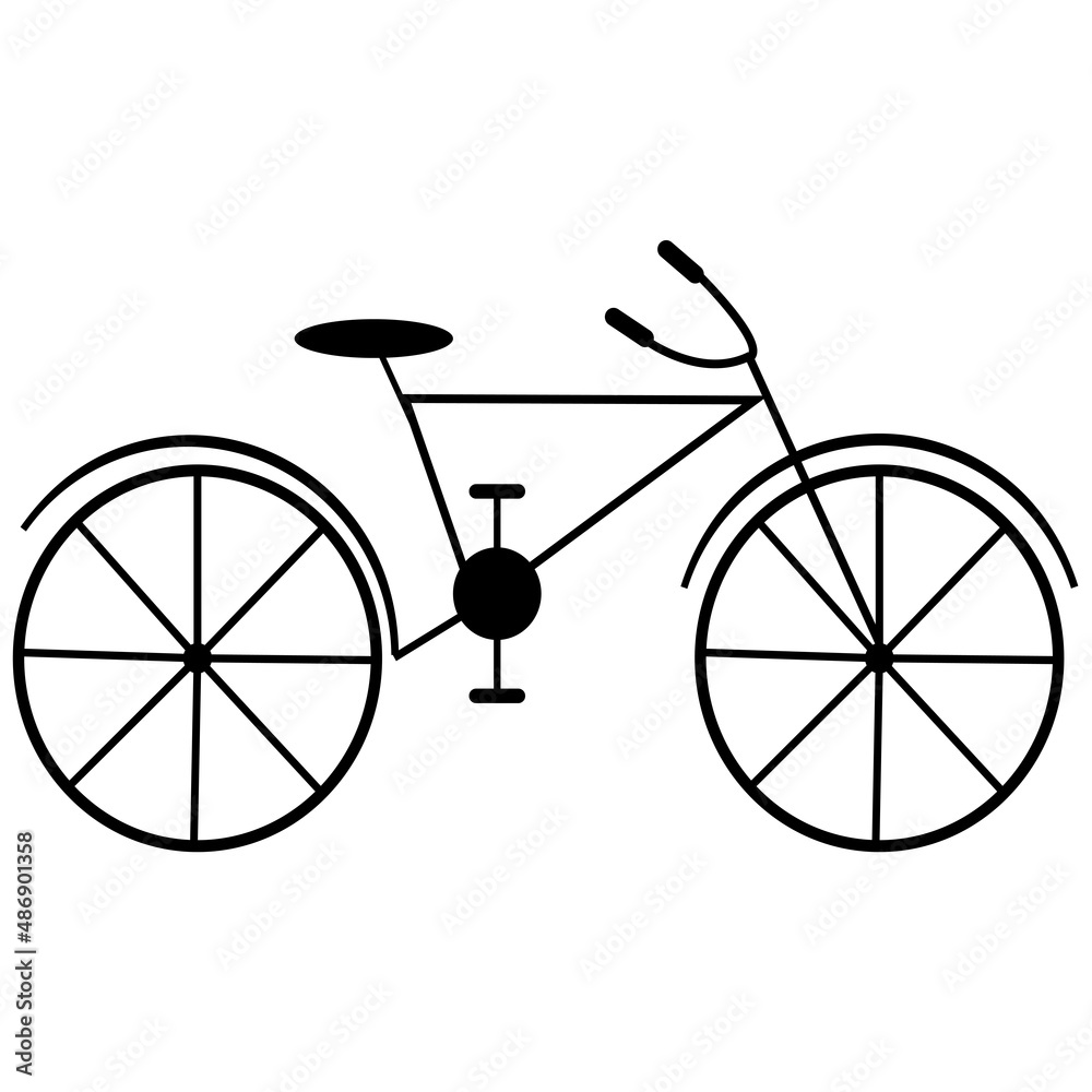 The picture of the bike with black outline