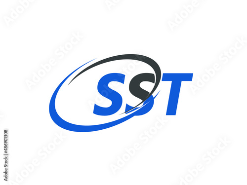 SST letter creative modern elegant swoosh logo design