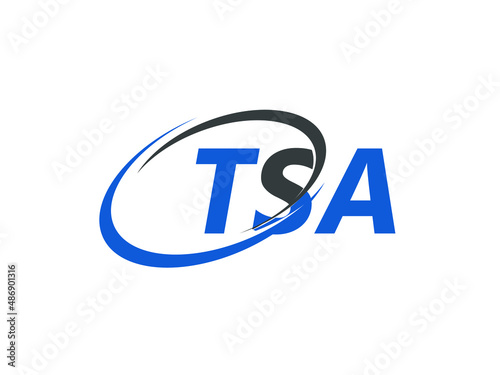 TSA letter creative modern elegant swoosh logo design
