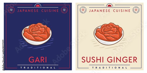 Sushi ginger or gari - Japanese pickled vegetable