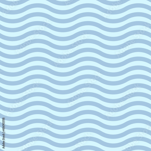 Pattern of blue wavy horizontal lines in flat style for print and design. Vector illustration.