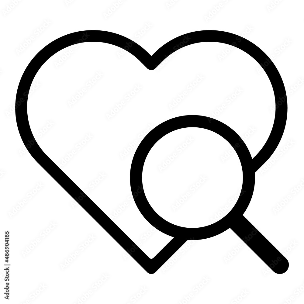 Love Search Flat Icon Isolated On White Background Love Search Flat Icon Isolated On White Background