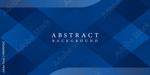 Blue background with abstract box rectangle geometric shapes modern element for banner. overlapping quadrilateral concept with modern style