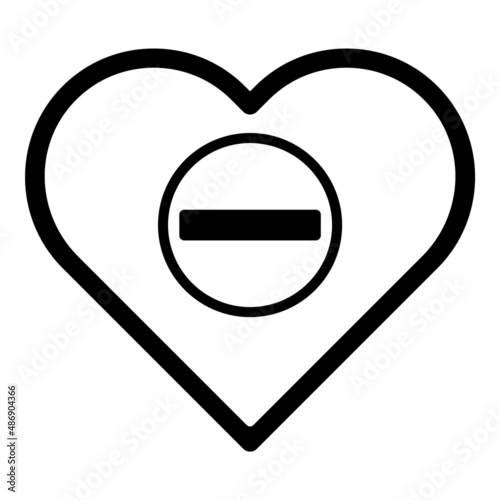 Free Download Heart Remove Flat Icon Isolated On White Background - GFXLoad
