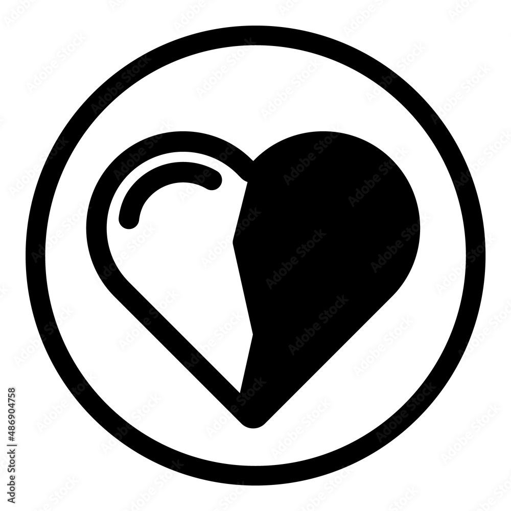Broken Heart Flat Icon Isolated On White Background Broken Heart Flat Icon Isolated On White Background