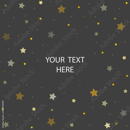 Starry celebration background with editable custom text message. Vector stock illustration.