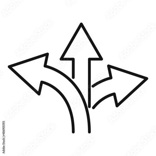 Choose solution icon outline vector. Success direction