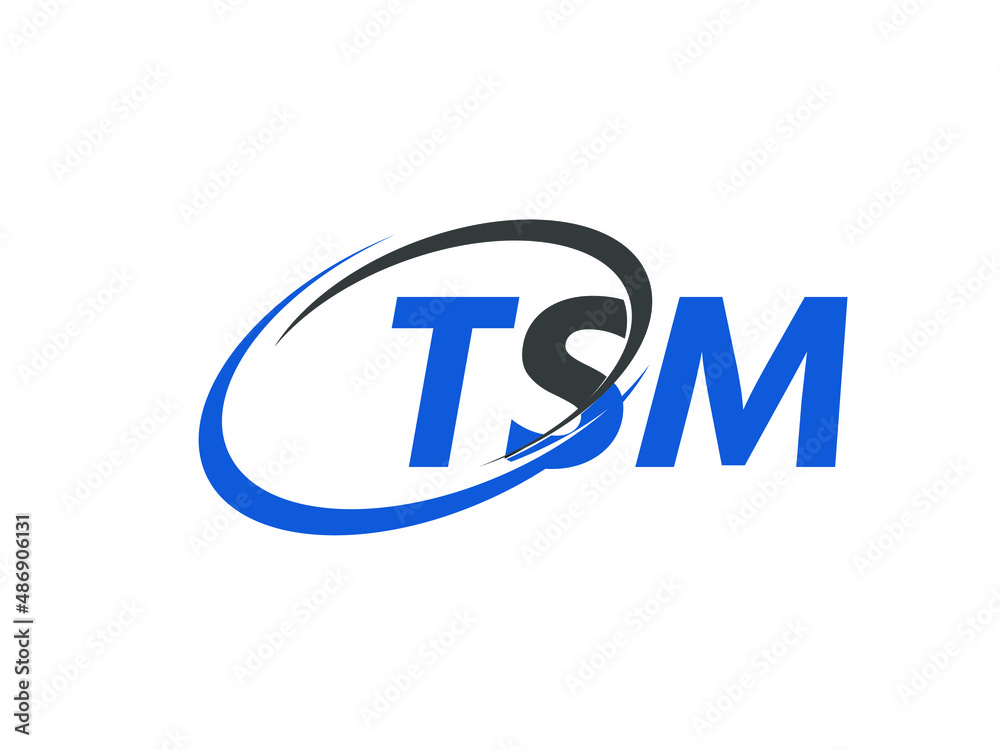 TSM letter creative modern elegant swoosh logo design