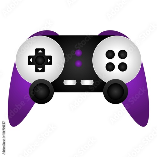 Purple joystick icon cartoon vector. Game control
