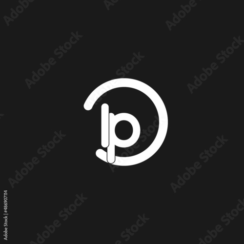 Initials LP logo monogram with simple circles lines