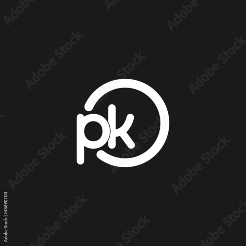 Initials PK logo monogram with simple circles lines