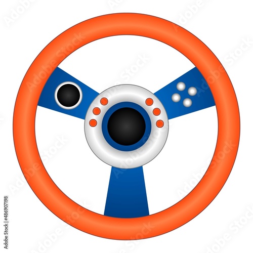 Steering wheel joystick icon cartoon vector. Game control