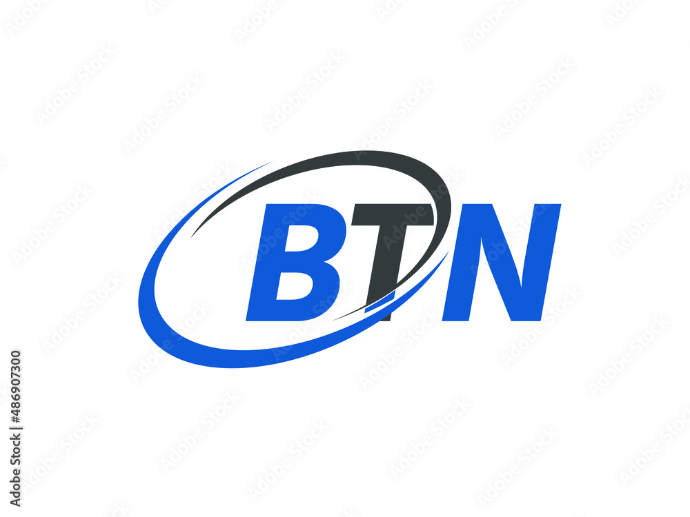 BTN letter creative modern elegant swoosh logo design BTN letter creative modern elegant swoosh logo design