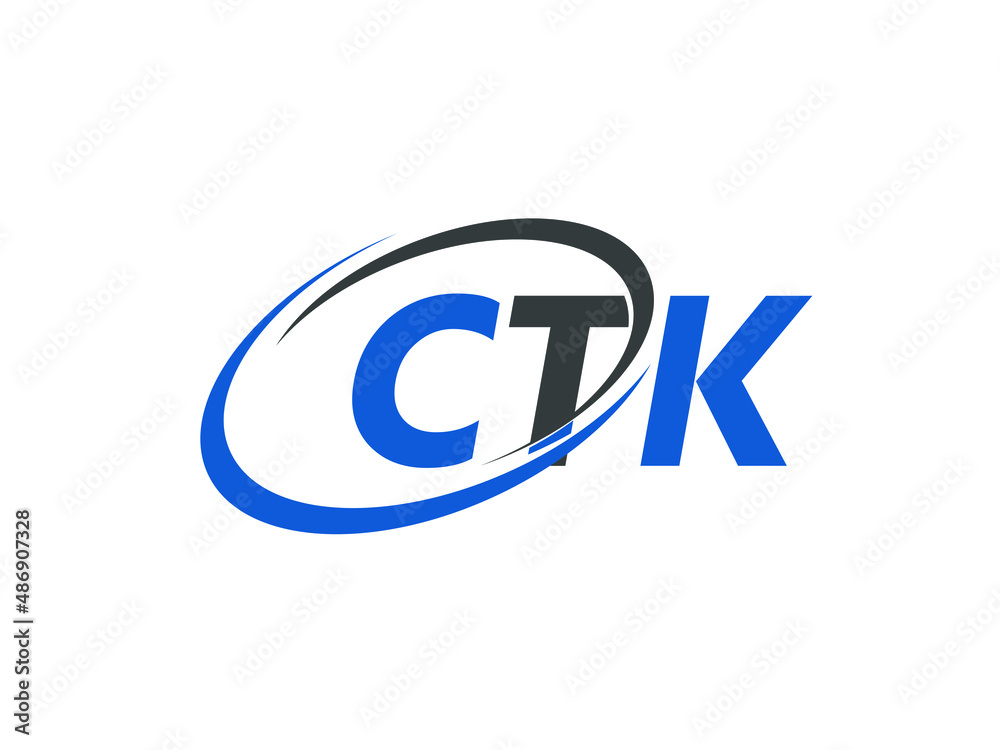 CTK letter creative modern elegant swoosh logo design CTK letter creative modern elegant swoosh logo design