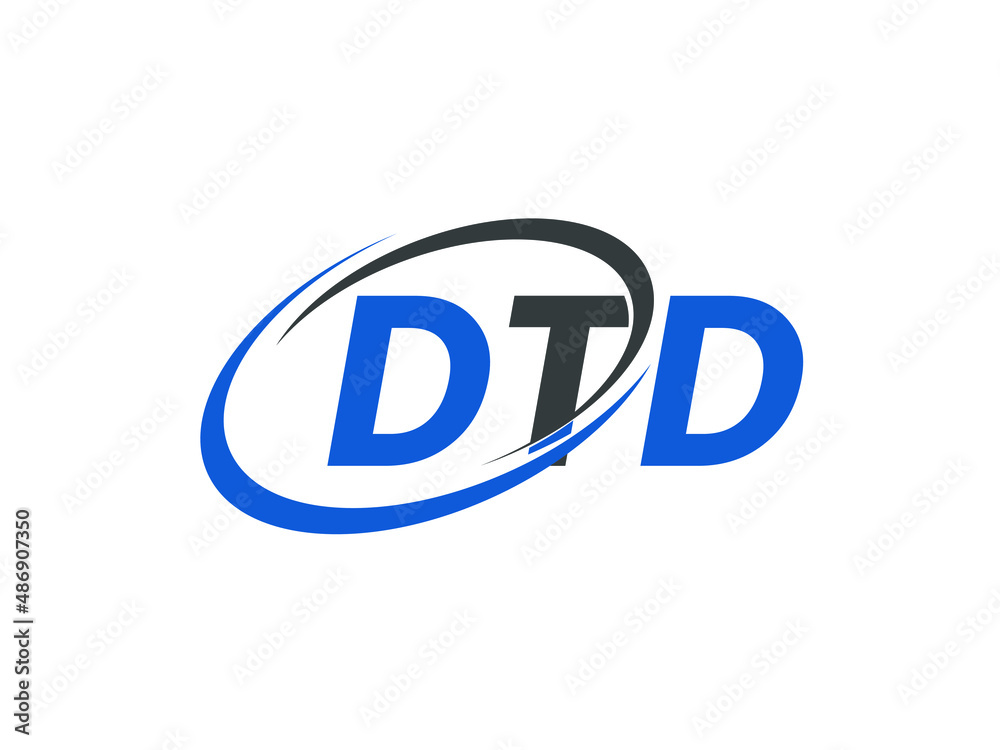 DTD letter creative modern elegant swoosh logo design