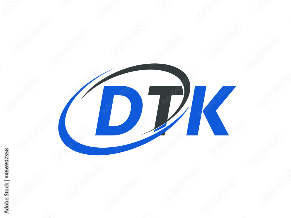 DTK letter creative modern elegant swoosh logo design DTK letter creative modern elegant swoosh logo design