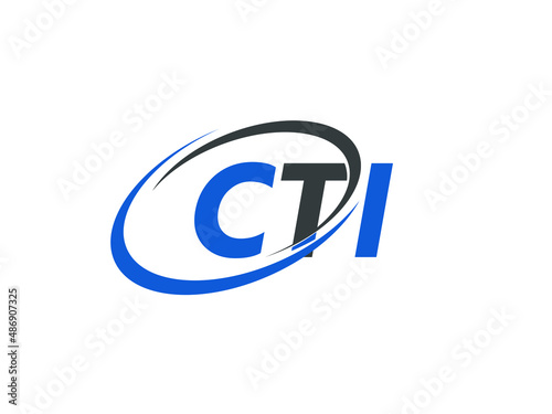 CTI letter creative modern elegant swoosh logo design photo