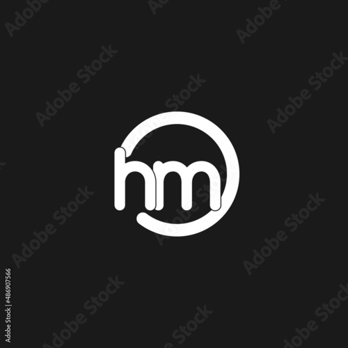 Initials HM logo monogram with simple circles lines