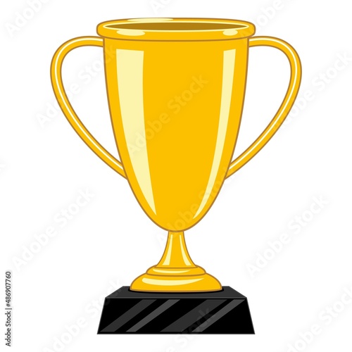 Basketball gold cup icon cartoon vector. Basket equipment