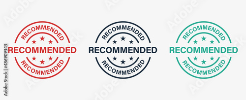 Recommended stamp label or recommend sticker banner