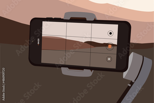 Shoot a video on your mobile phone. They shoot nature on a mobile phone. Record time-lapse on video