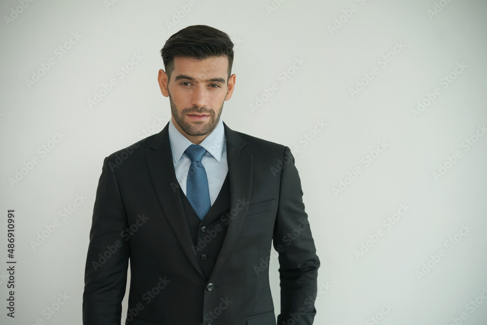 Elegant young Caucasian handsome man on White background, Studio fashion portrait. Elegant young Caucasian handsome man on White background, Studio fashion portrait.