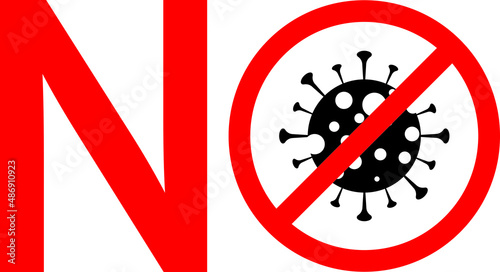No Corona virus prohibited logo design vector illustration isolated on white background