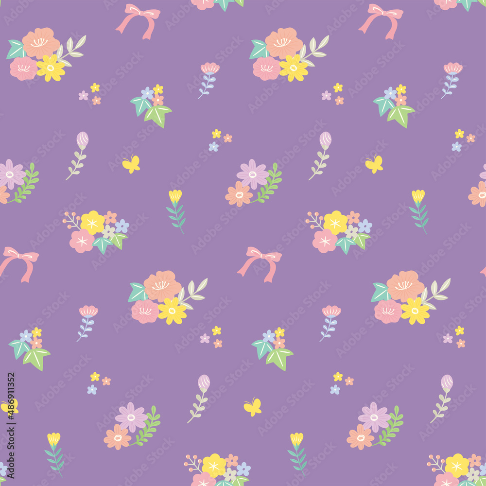 colorful pattern with cute bunnies