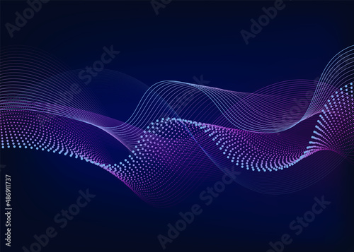 Abstract wave element for design. Digital frequency track equalizer. Stylized line art background. Vector illustration.