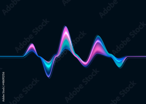 Speaking sound wave. Abstract motion sound waves. Vector illustration.