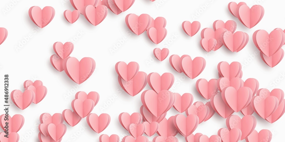 pink hearts abstract background