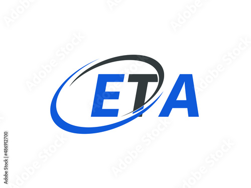ETA letter creative modern elegant swoosh logo design