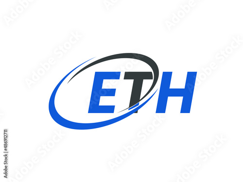 ETH letter creative modern elegant swoosh logo design