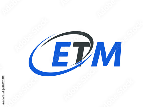ETM letter creative modern elegant swoosh logo design