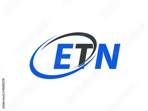 ETN letter creative modern elegant swoosh logo design