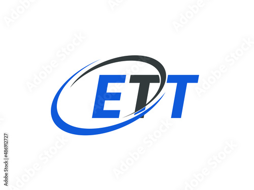 ETT letter creative modern elegant swoosh logo design