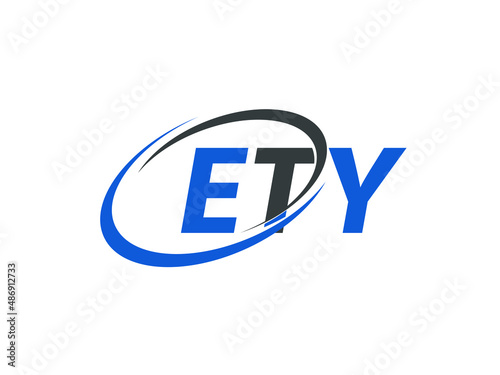 ETY letter creative modern elegant swoosh logo design